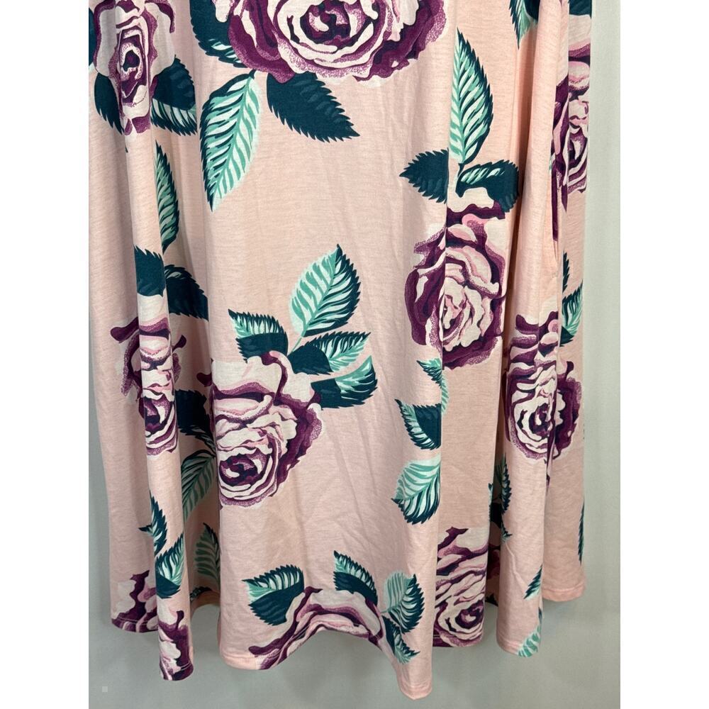 LuLaRoe Big Flowers Jessie Pocket Mini Dress Spring Rose Floral on Pink Small - Picture 4 of 7